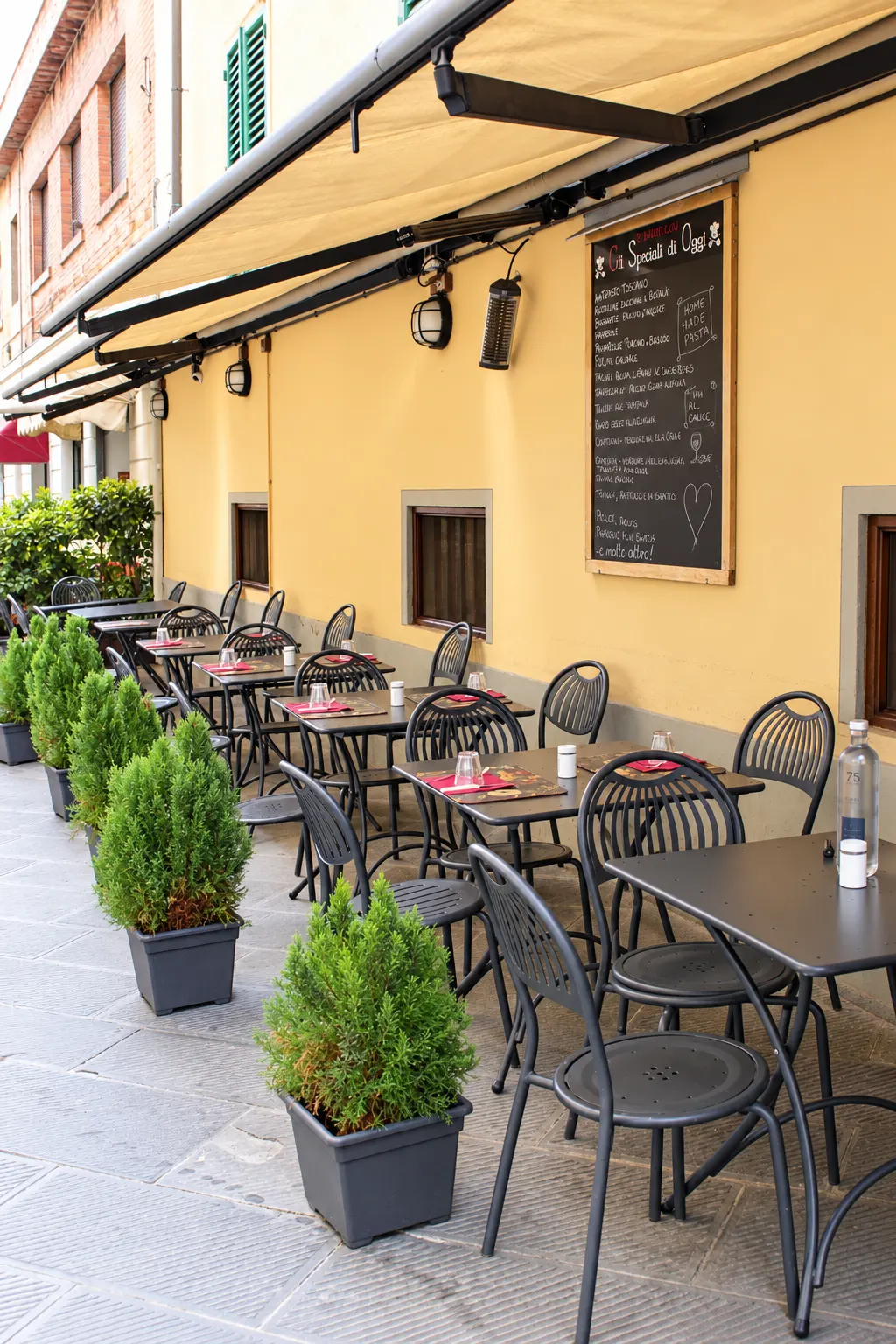 The restaurant terrace in central Arezzo